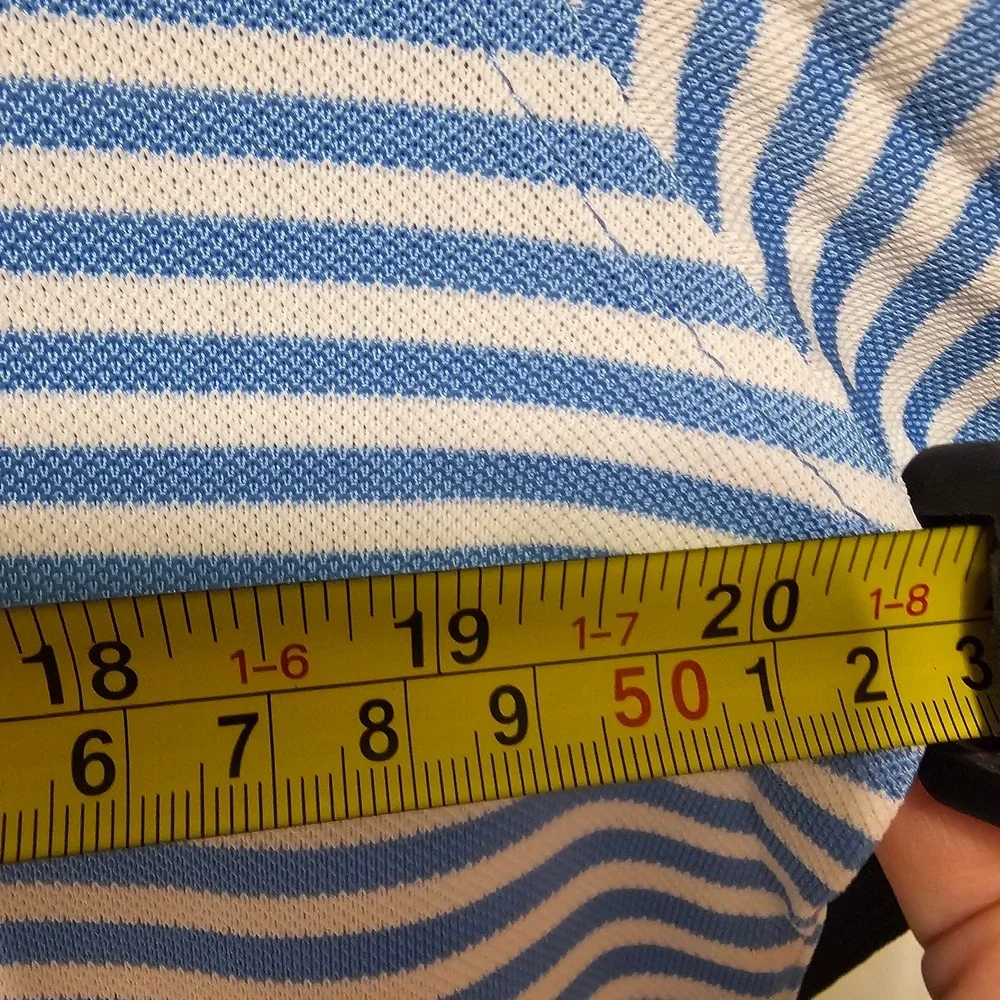 Cutter & Buck Mens Short Sleeve Virtue Eco Pique Stripe Recycled Polo size Small